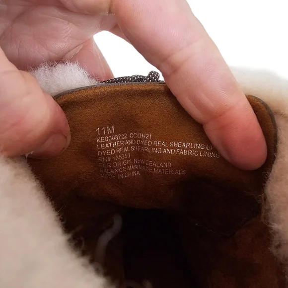 NWOT Kork-Ease Winslet Sherling Trim Leather Lace Up Bootie Block Heel - Picture 3 of 7